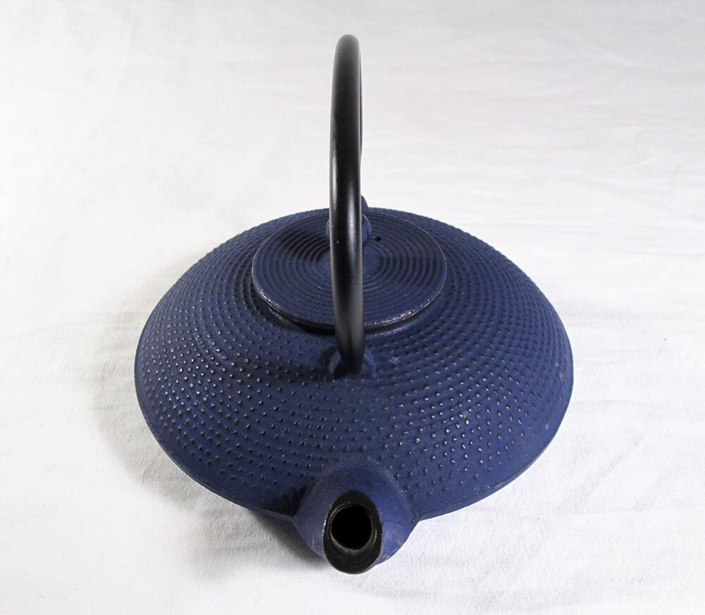 Japanese teapot in blue cast iron