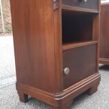 Art Deco bedside tables carved wood and marble 1930