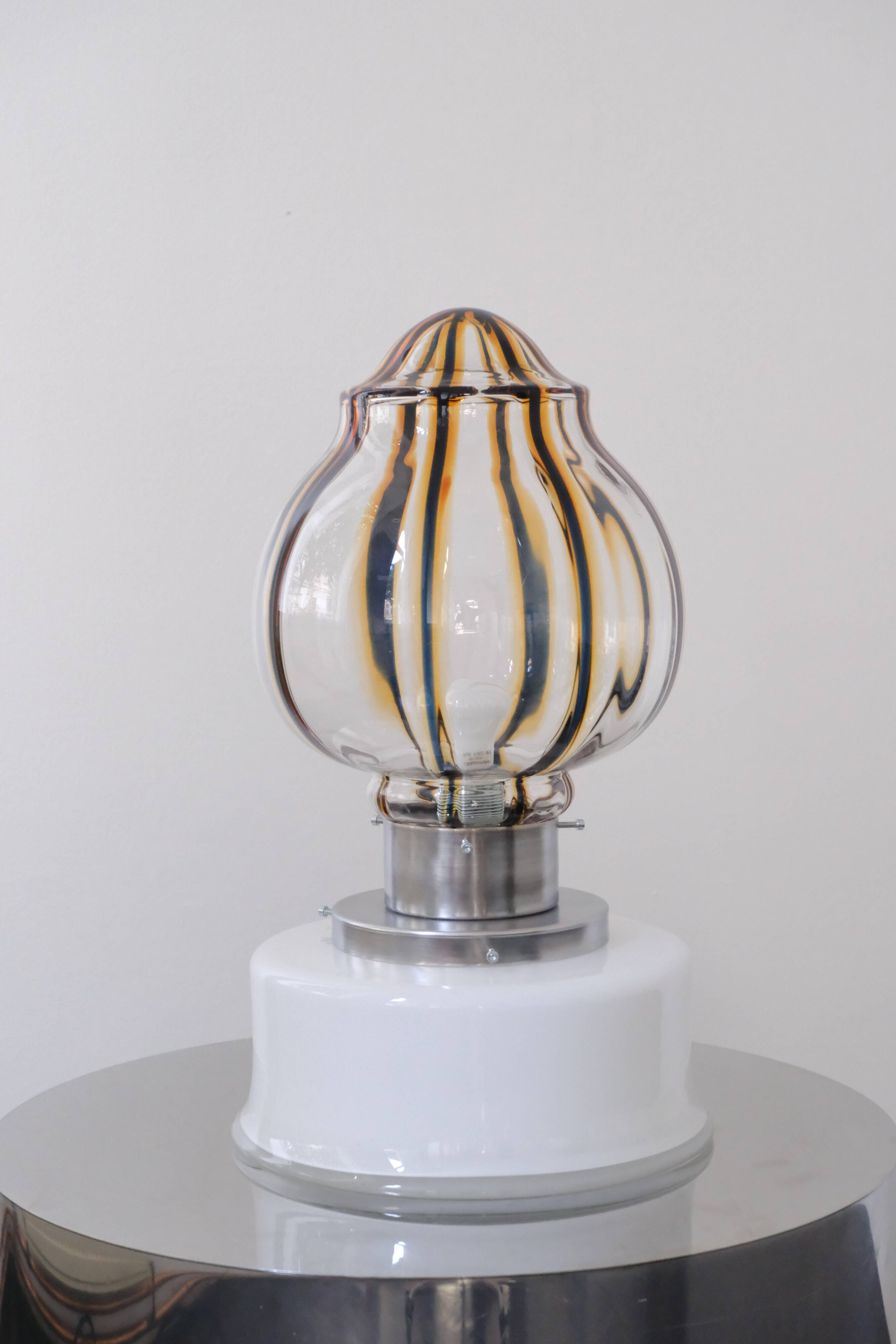 Murano glass lamp, tulip-shaped