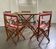 Ensemble de terrasse d'extérieur authentique français, 5 chaises et une table