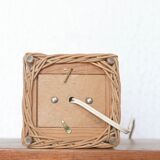 Wicker lamp and amber glass, 70s