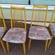 Lot de 8 chaises scandinave bois et tissu