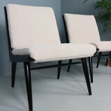 2x 'boomerang' h. mitzlaff, e. schmidt for soloform, bouclé lounge chairs, 1953