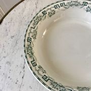 Hollow round dish / salad bowl Terre de Fer Moulin des Loups "Athens" late nineteenth century