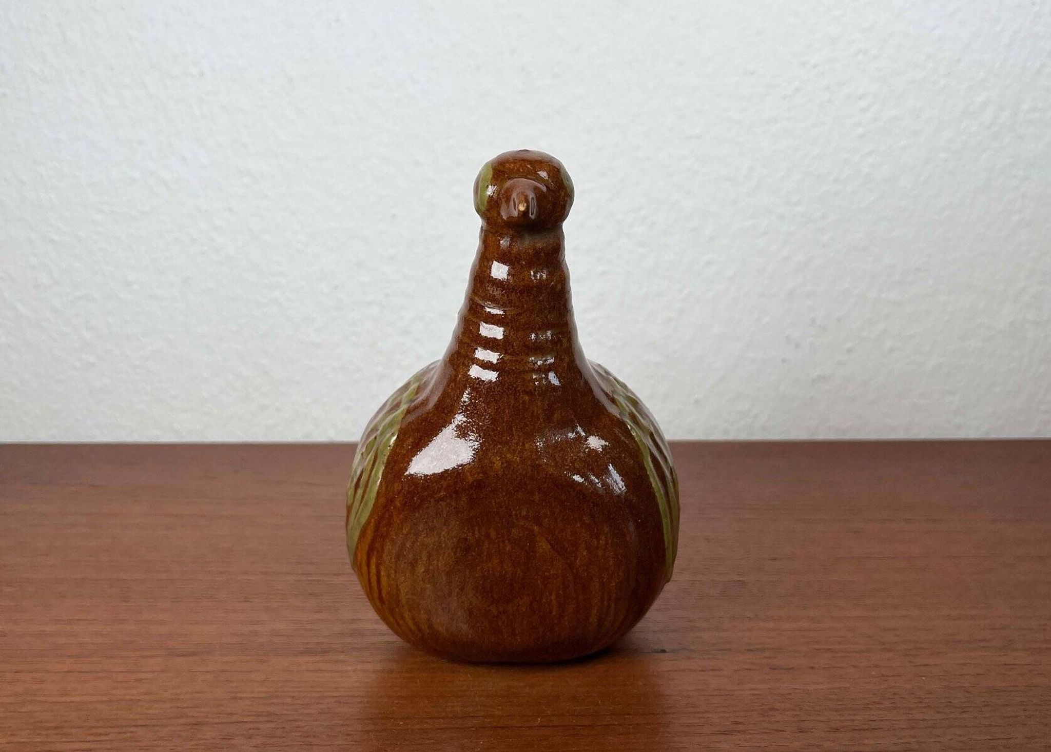 Bird-shaped pottery bottle from a modern Danish workshop, mid-century, 1960s.