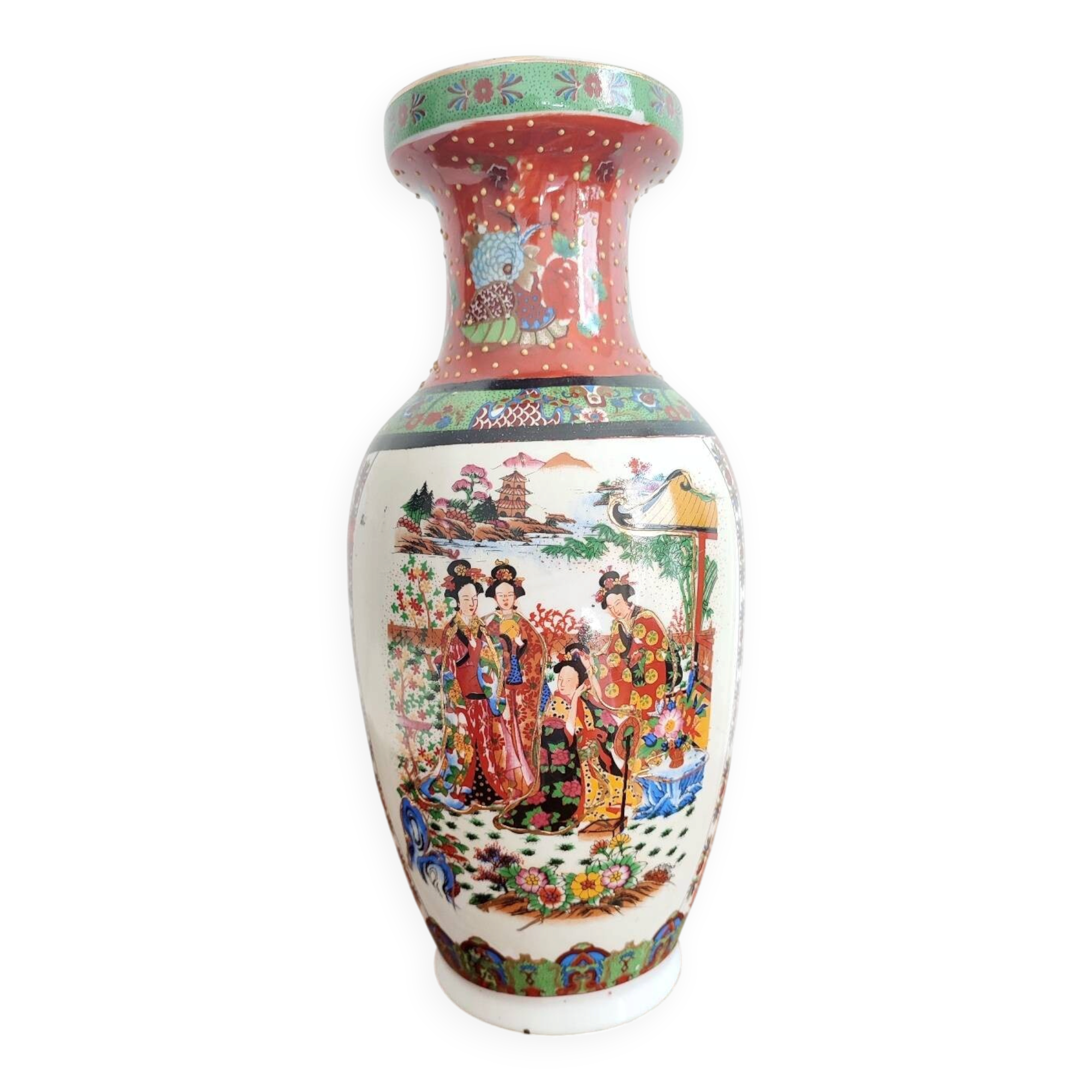 Chinese vase, Rose family style