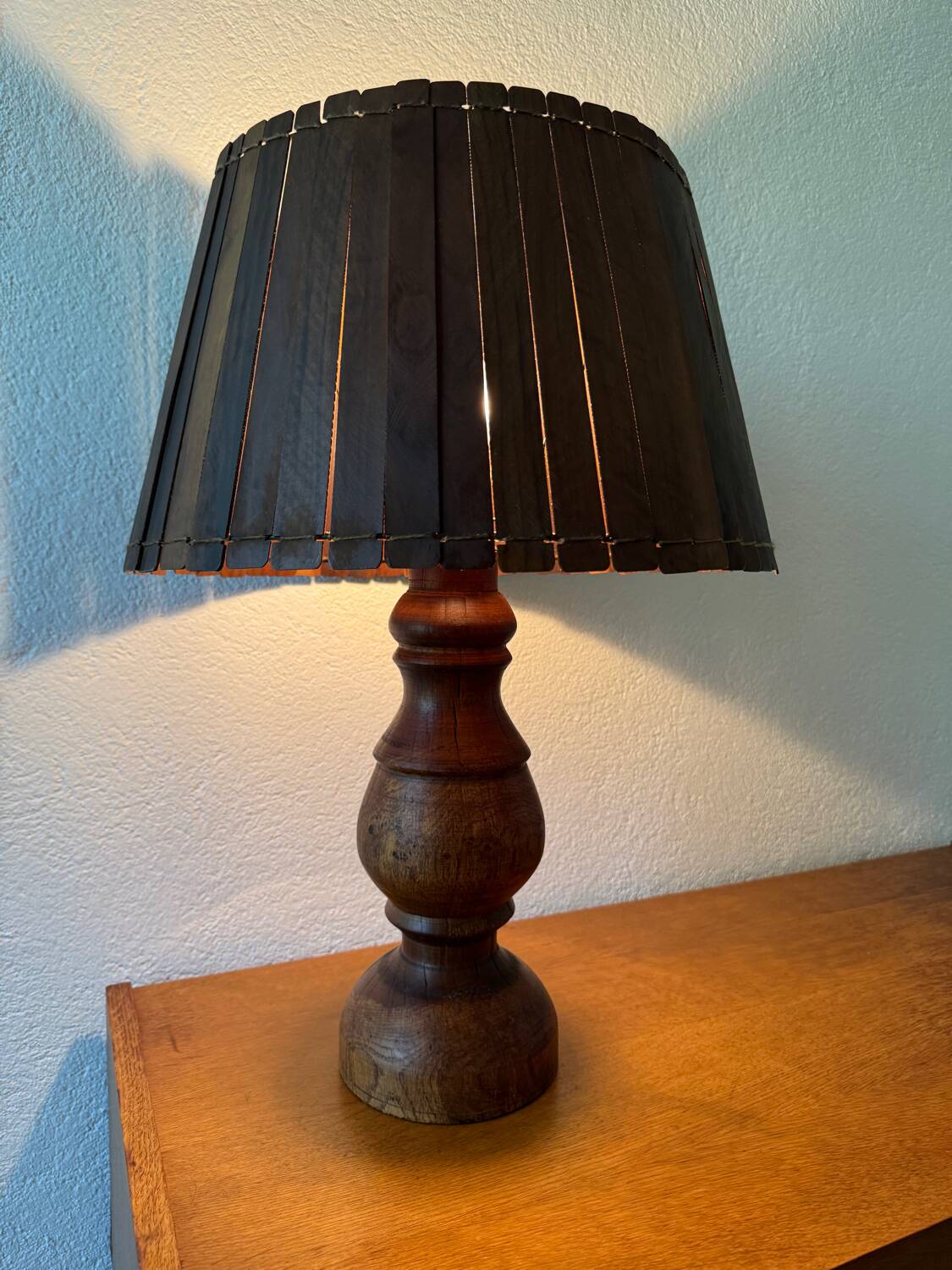 Large teak lamp from the 60s