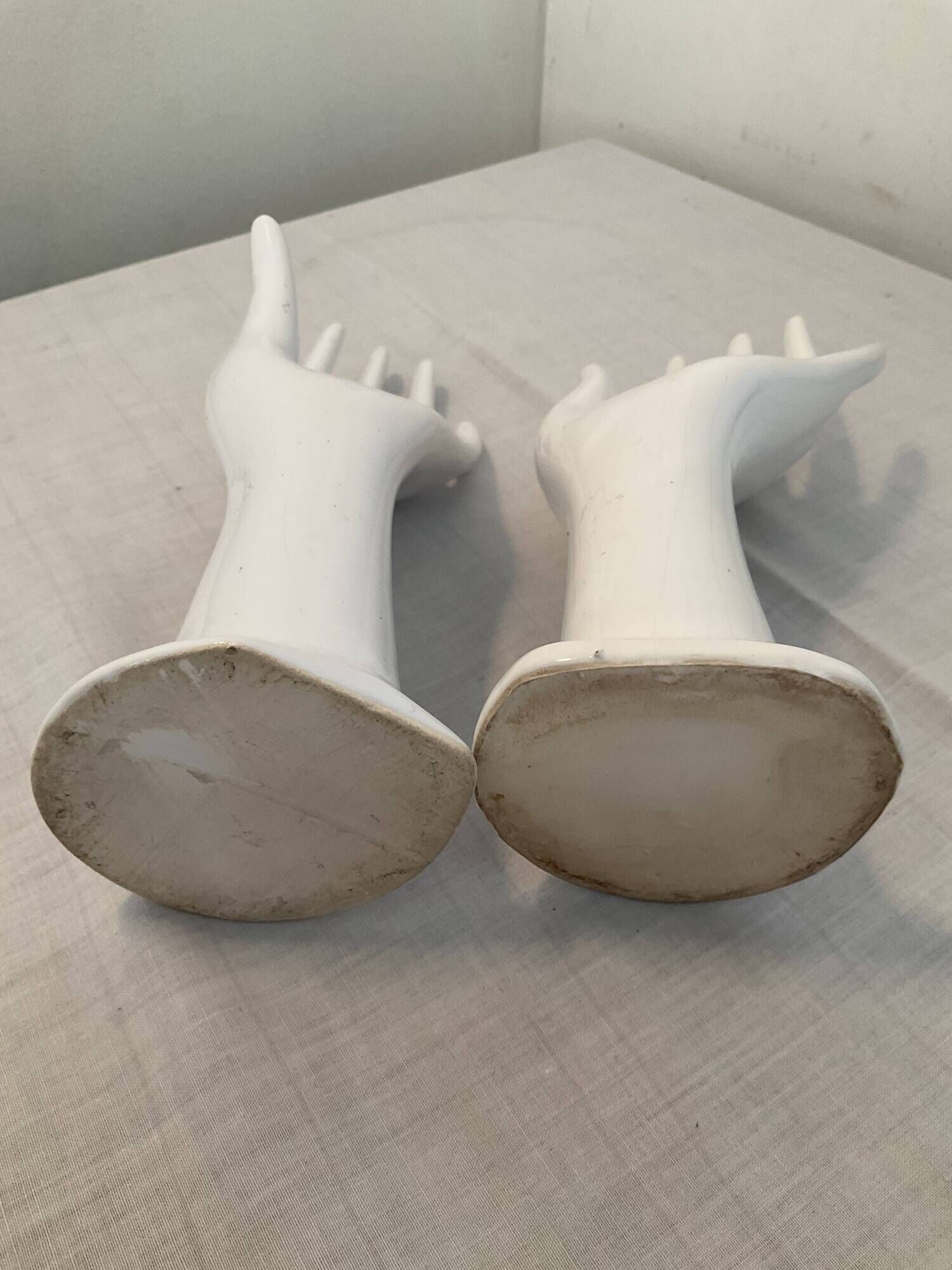 Pair of ceramic hand soliflores vases 70s