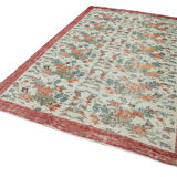 Handmade antique oriental beige rug 188 cm x 295 cm