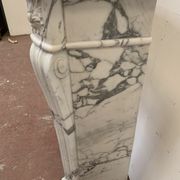 Louis XVI style fireplace in white marble veined carrara XIXth century