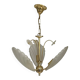 Frosted shell and gilded metal chandelier