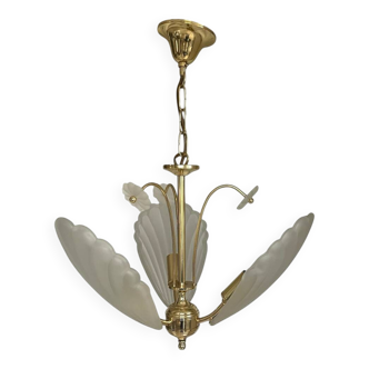 Lustre coquilles dépolis et métal doré