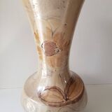 Large ceramic vase with floral motif - Signed La roue Vallauris - H 38 cm