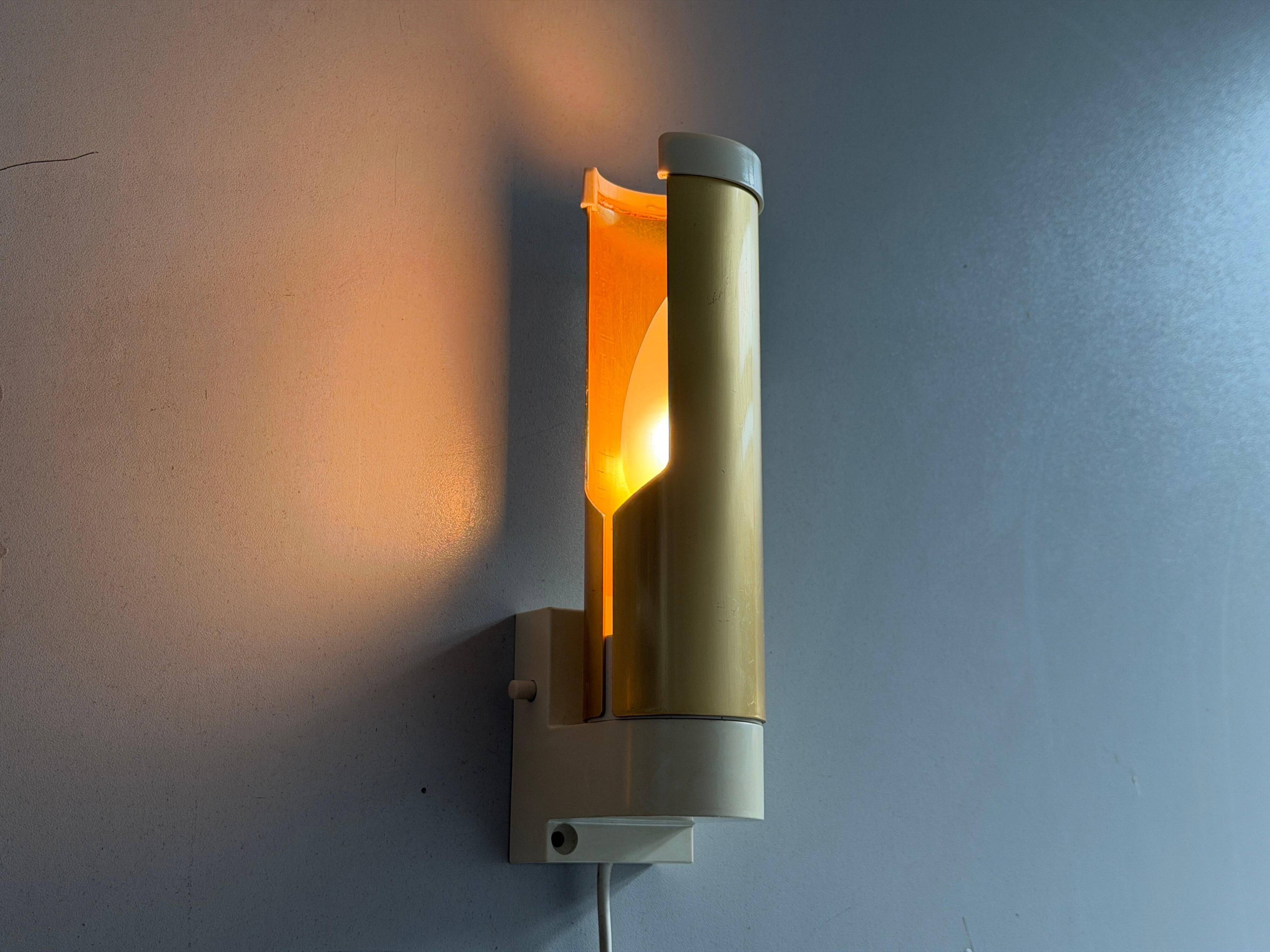 Simple wall light in plexiglass and metal by ERCO, 1970s, Germany.