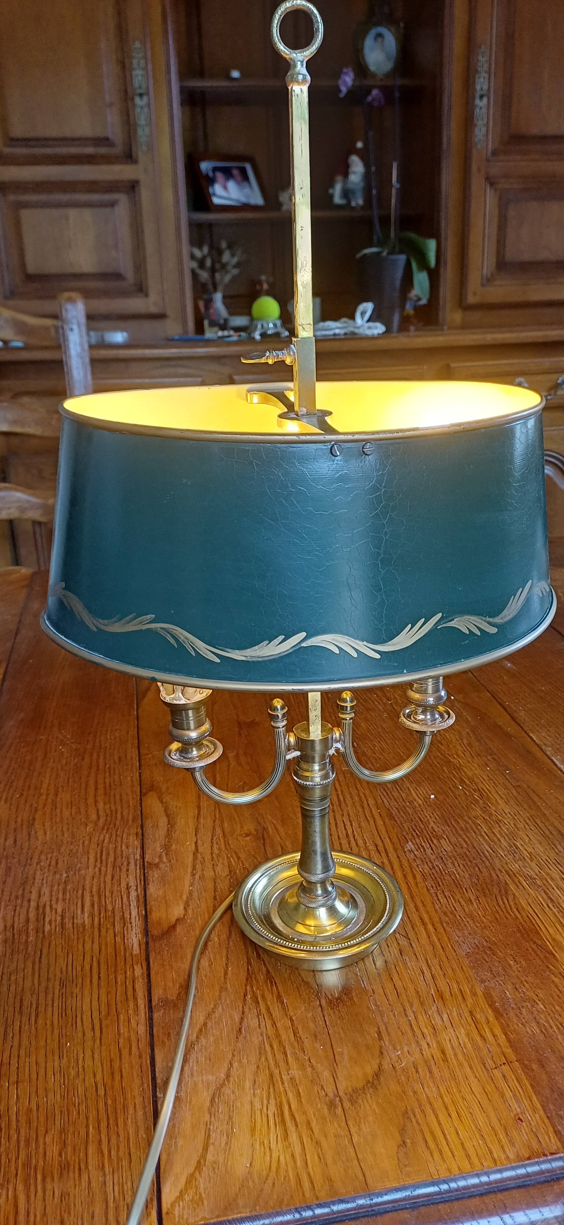 Antique bouillotte lamp, 19th century Empire style.