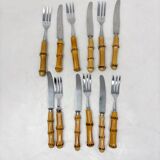 Set of 6 bamboo dessert cutlery