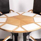 Unique Danish Design table with fixed armchairs from Peter Karpf, 1980's