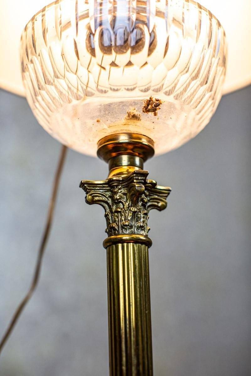 Vintage Prewar Table Lamp with Light Shade, 1930s