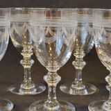 8 verres à Porto / vin en cristal gravé fin XIXème