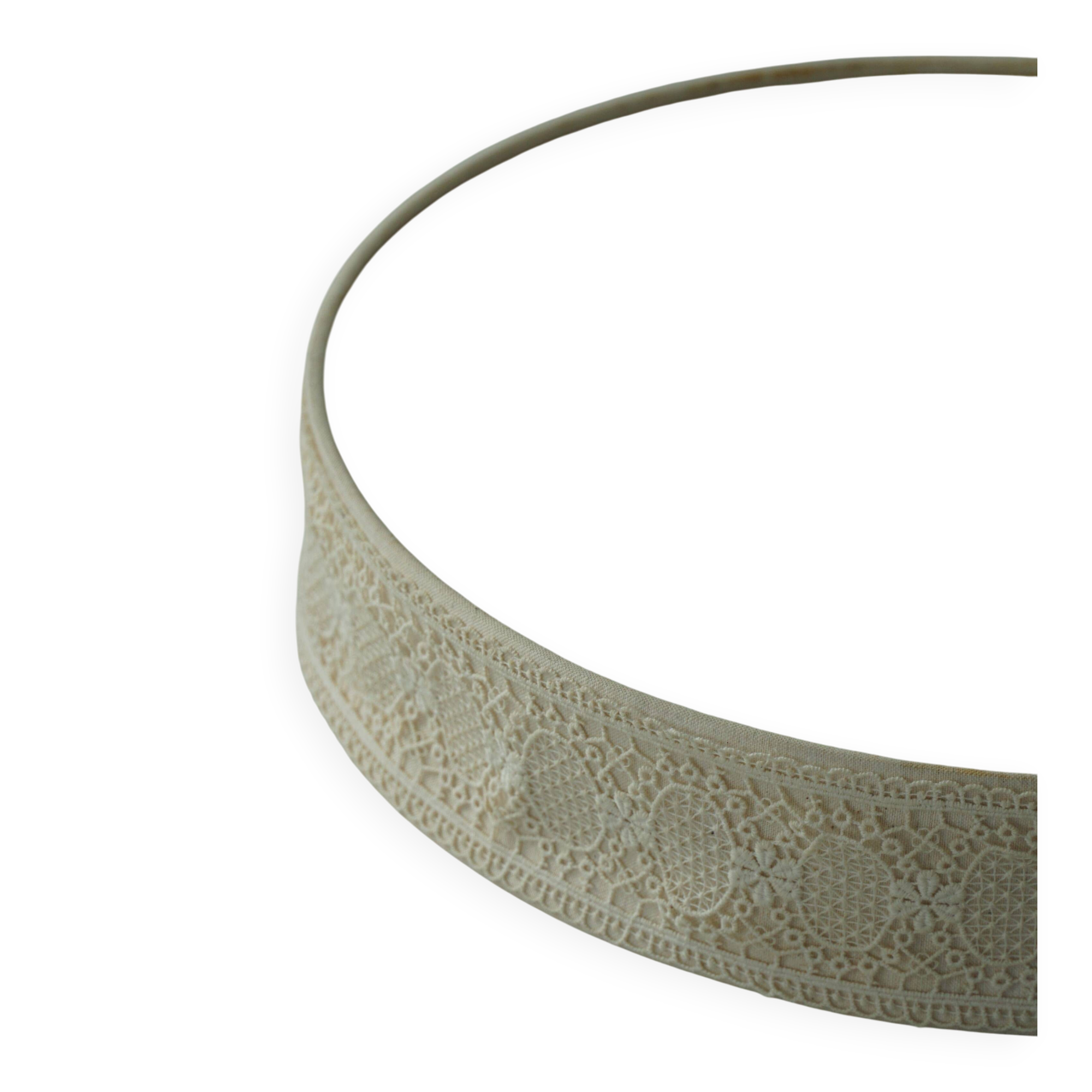 Mid-century modern wall sconce and ceiling light in linen and lace, Sweden, 1950s.