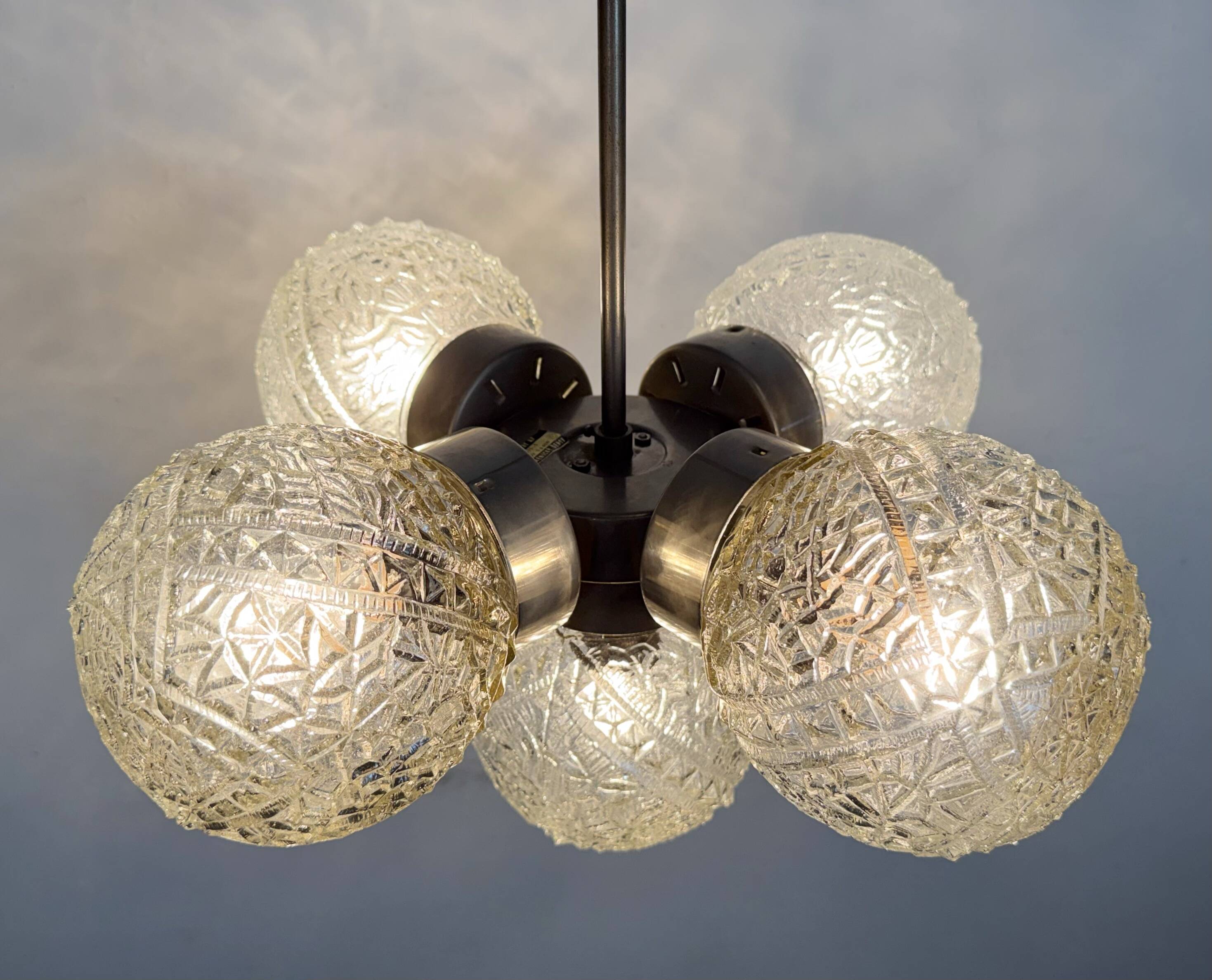 Vintage Cut Glass Chandelier from Kamenický Šenov, 1960s