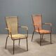 Metal and synthetic rope chairs