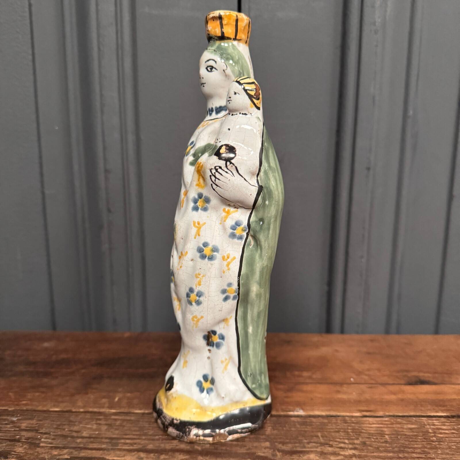 Virgin giving birth in Nevers earthenware, 18th century