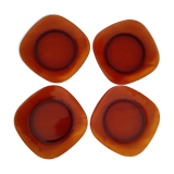 Suite of 4 amber dessert plates