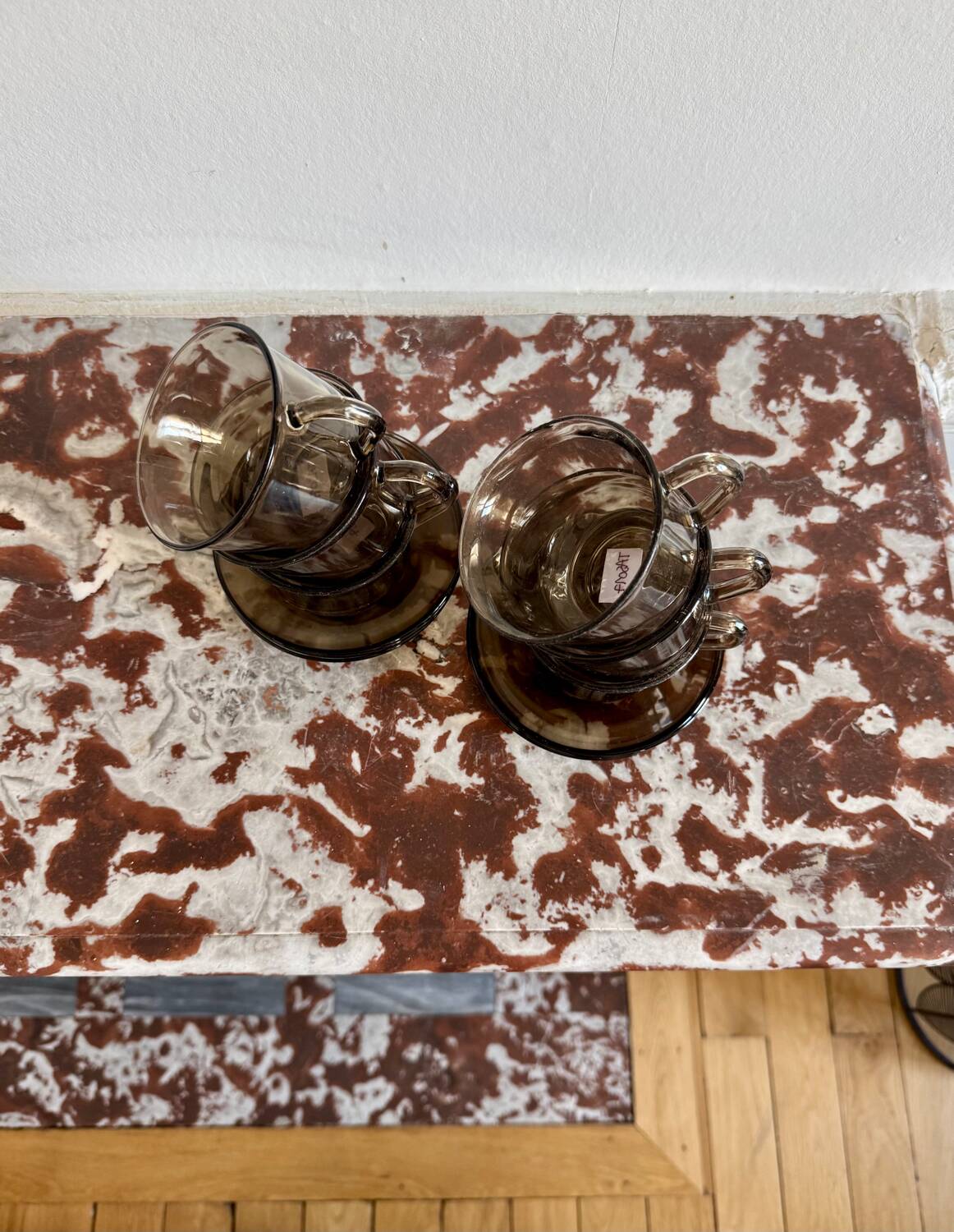 Arcoroc smoked glass cups