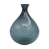 Erik Höglund, vase de forme ballon en verre bleu pour Boda Suède, milieu des années 1900.