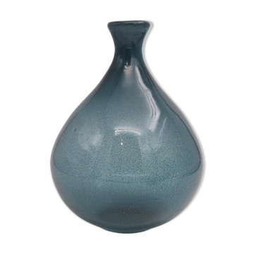 Erik Höglund, balloon-shaped blue glass vase for Boda, Sweden, mid-20th century.