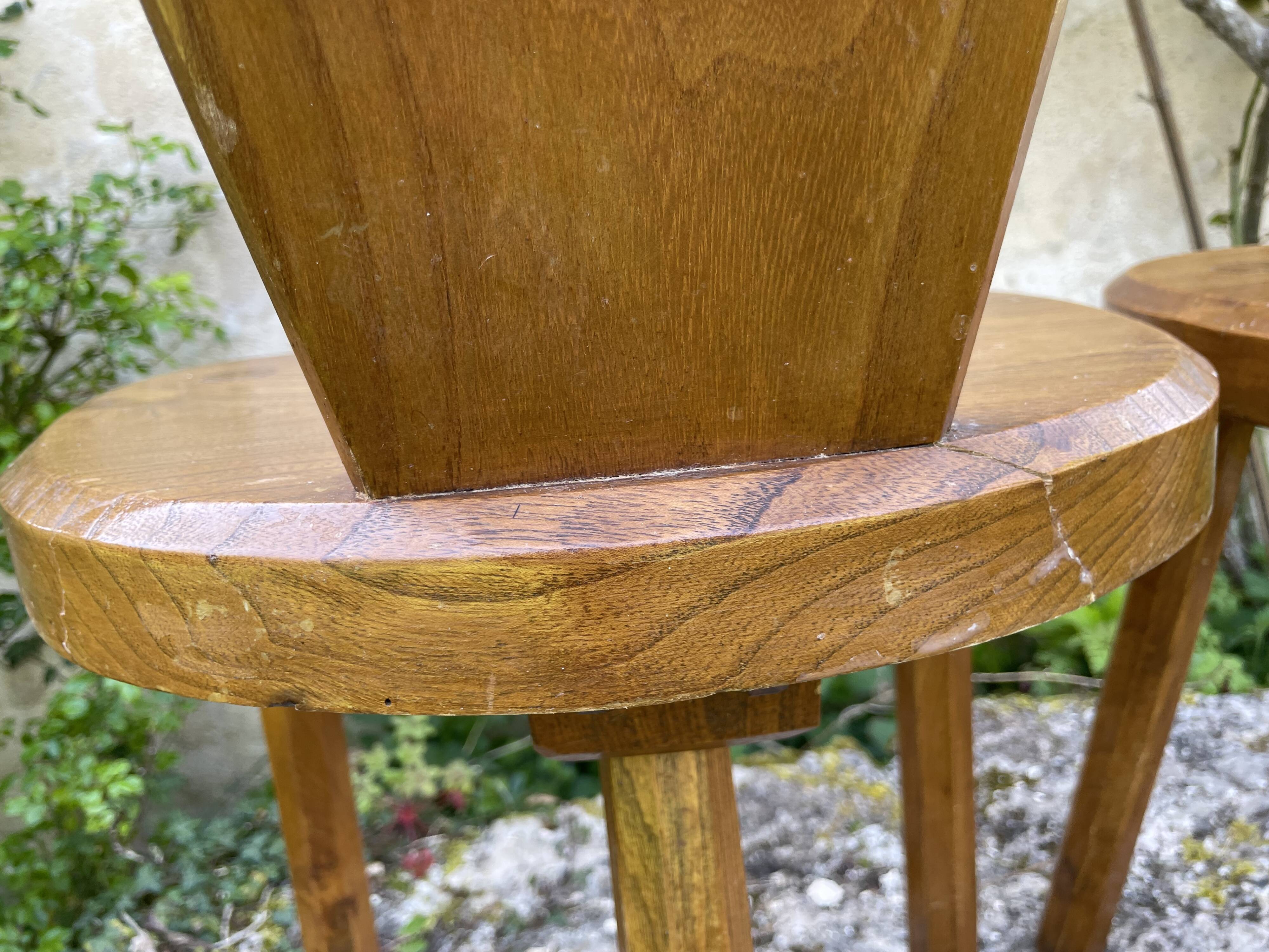 Suite de 4 tabourets de ferme