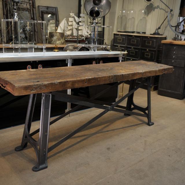 Industrial metal and wood console 1920