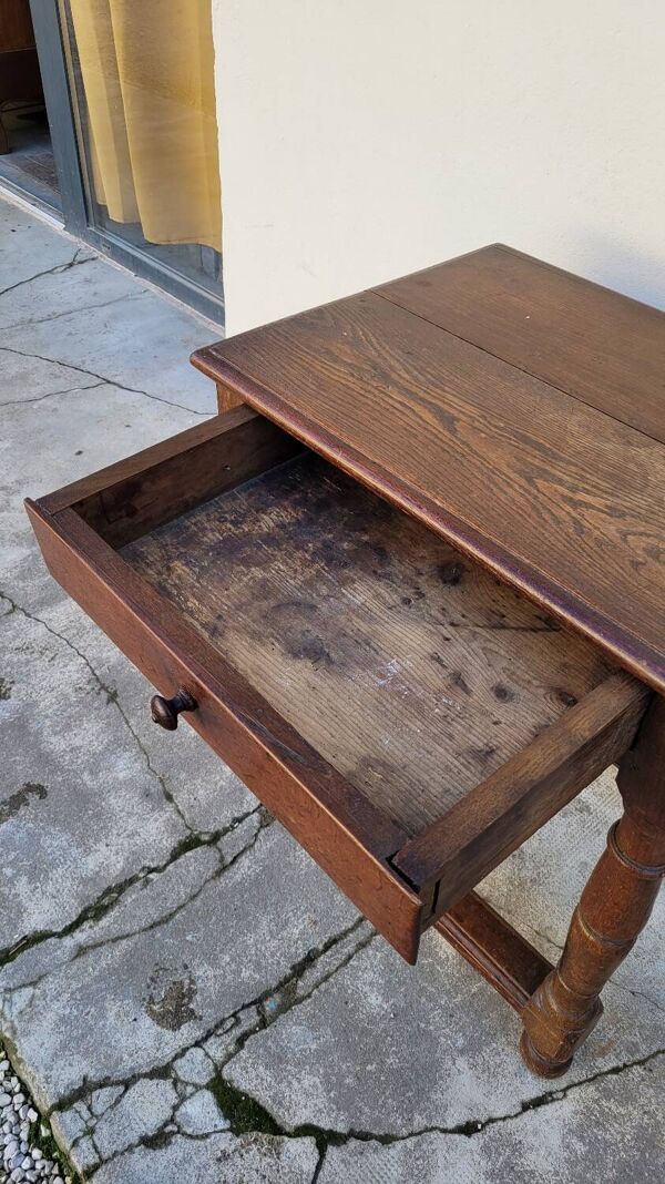 Table d'appoint console de ferme rustique en chêne massif ancienne 1900s