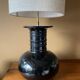 Pair of vintage modernist black lamps from the 1970s.
