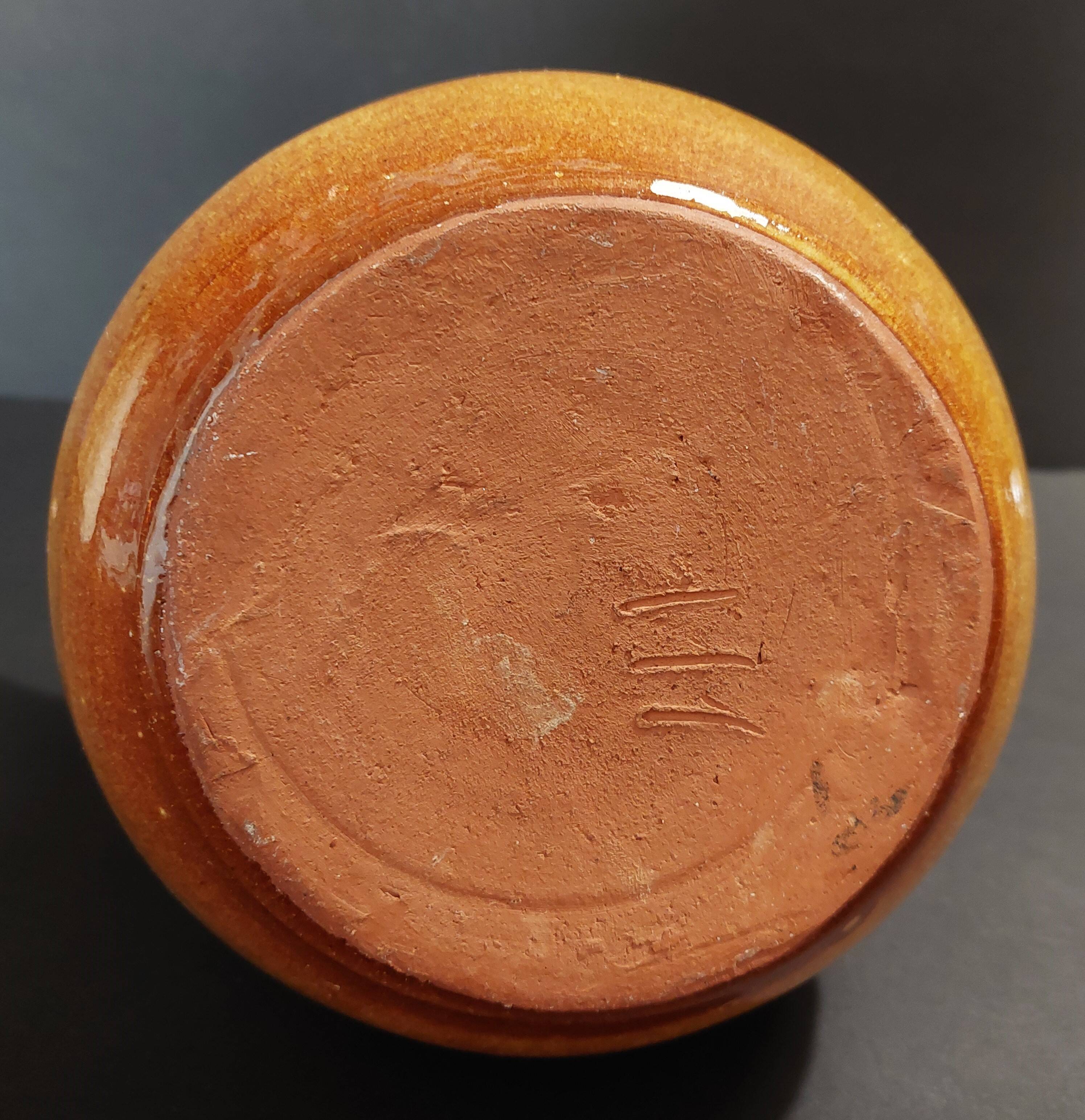 Chevrette cruche terre cuite émaillée XXème