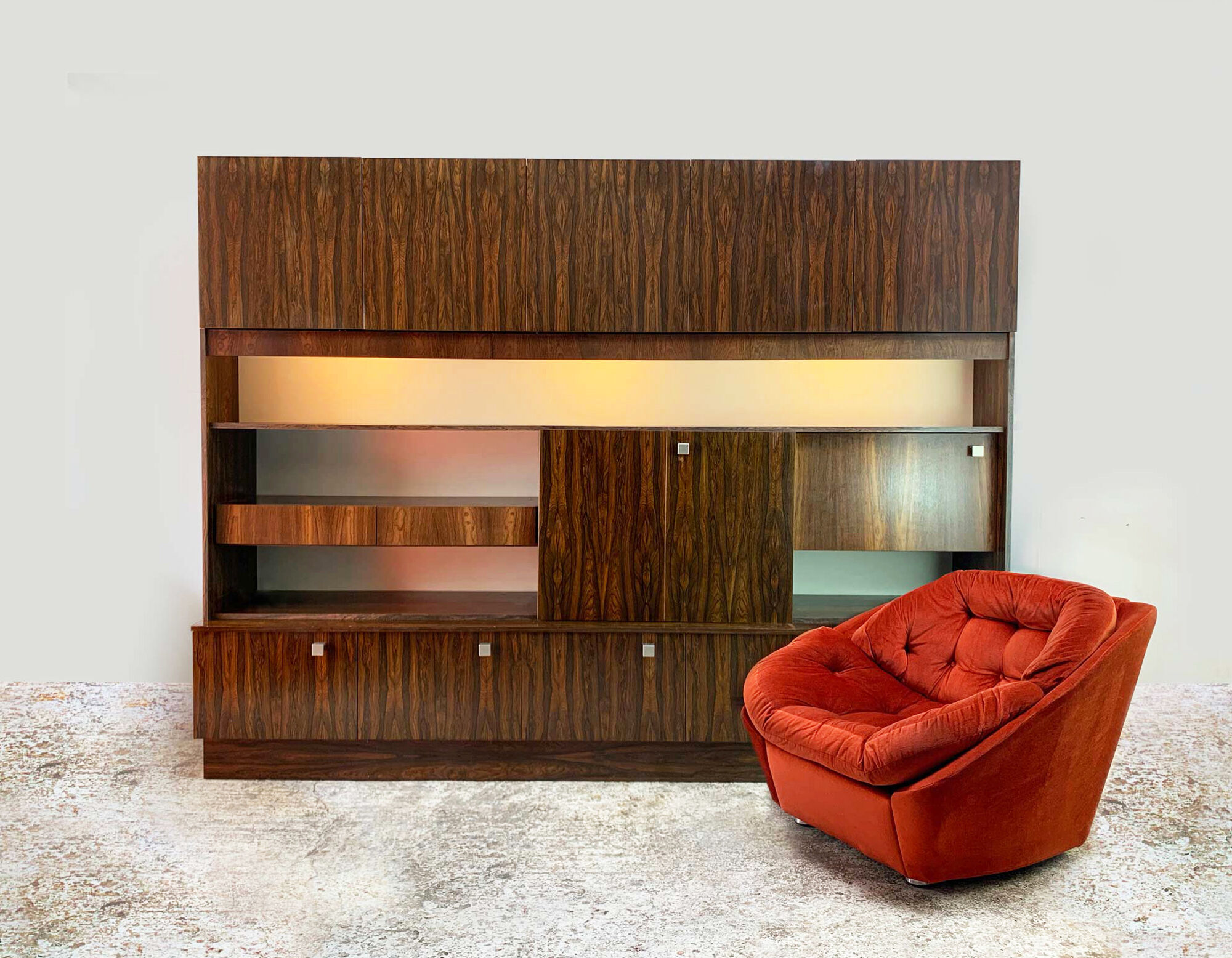 1970’s mid century very rosewood wall unit
