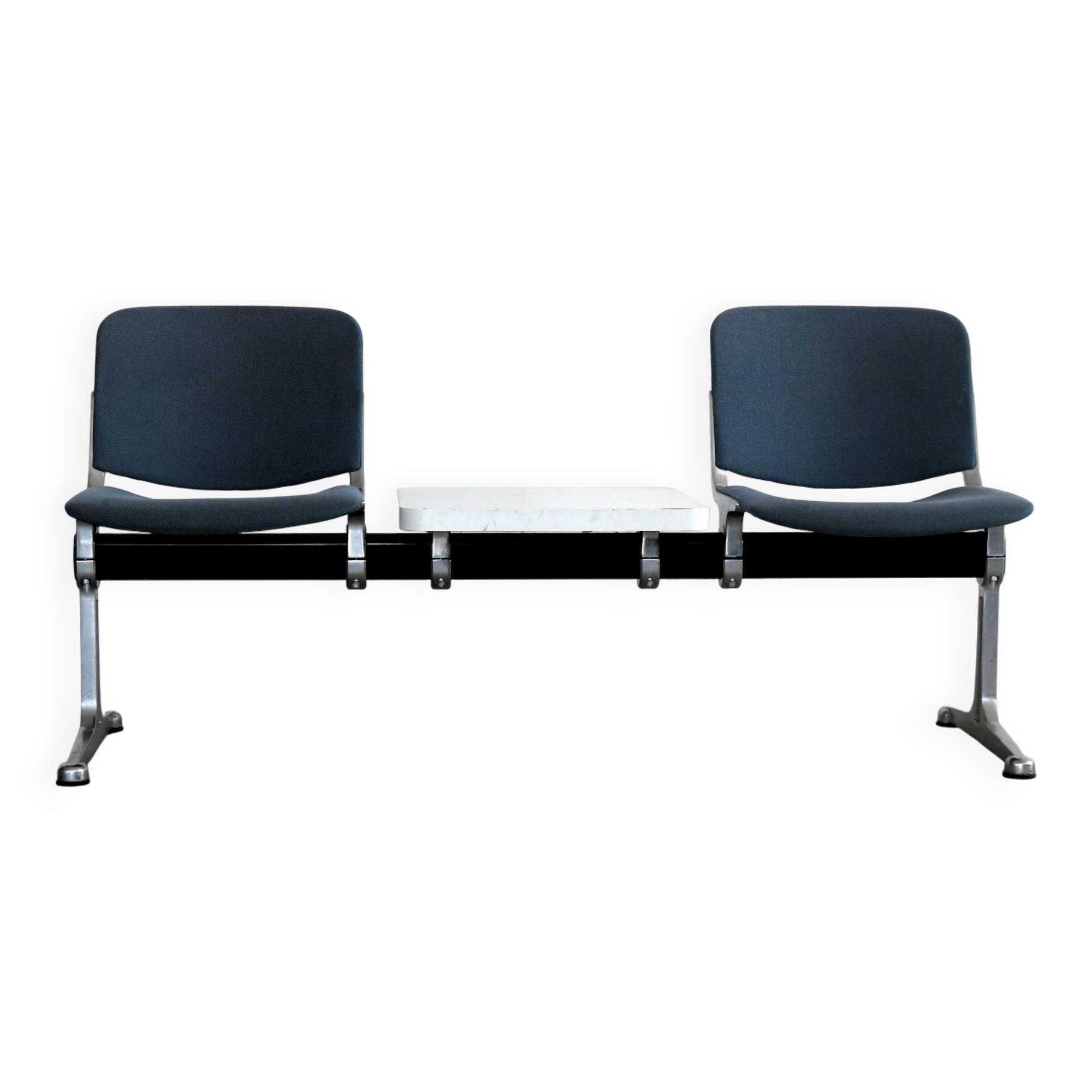 Vintage bench | waiting room bench with table | 1970s
