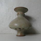 Vase en grès pique fleurs vintage