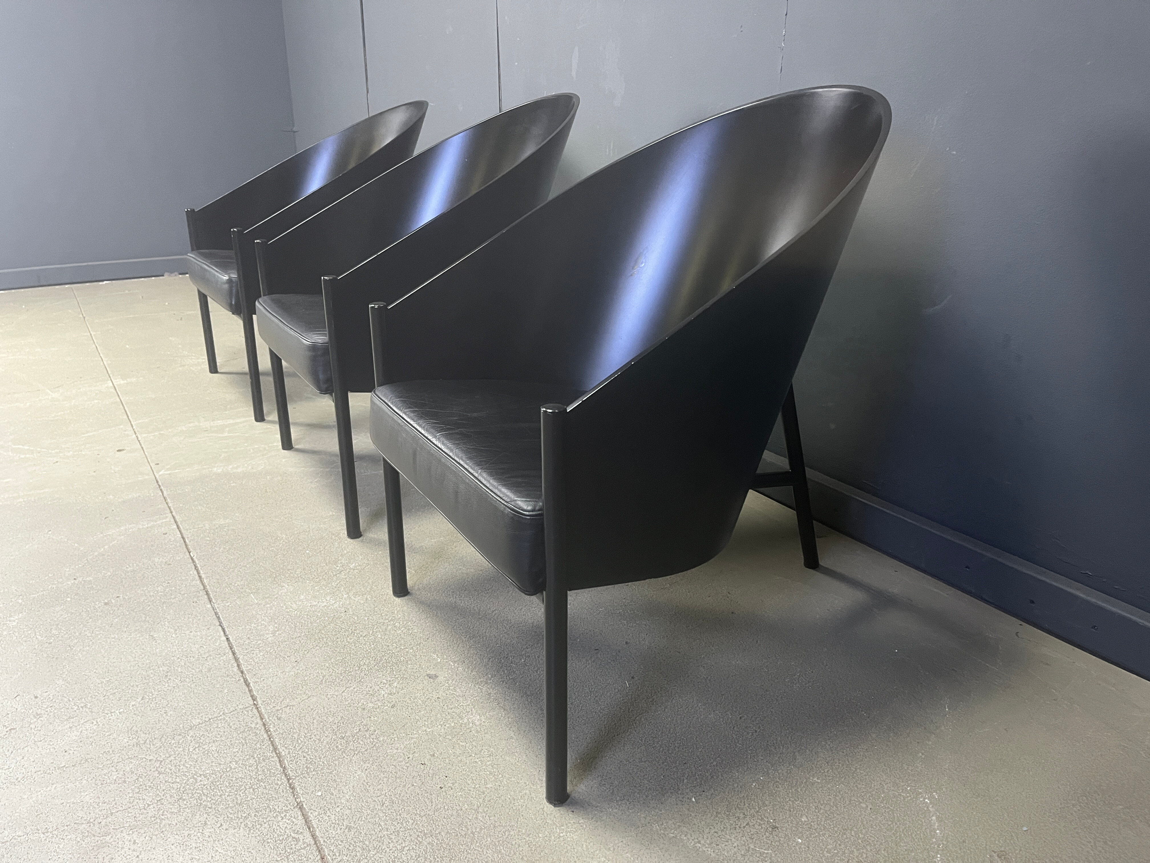Ensemble de 3 chaises vintage Pratfall par Philippe Starck pour Driade, 1982