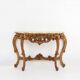 Console en bois sculpté de style Louis XV avec plateau en marbre, France vers 1970