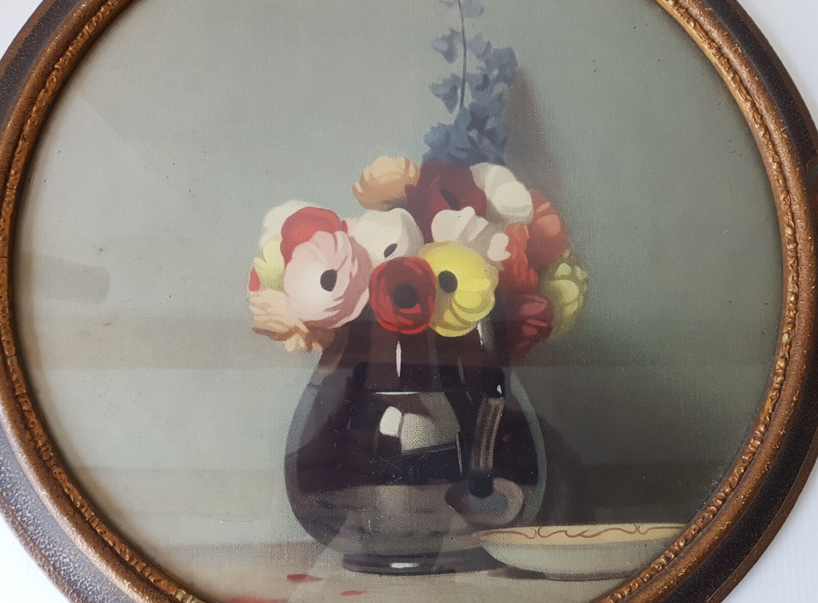 Set of 2 vintage art deco round frames 1940s 1950s cecile hay boots 40s