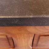 Vanity unit in solid walnut and Zimbabwean granite.