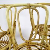 Set of 4 bamboo dining chairs, 1960s