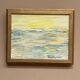 Mid-Century Oil on Panel "Waves" by Aline Rolfstadius, Vintage & Framed 28×22cm