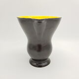 Pitcher Digoin Sarreguemines black satin and yellow