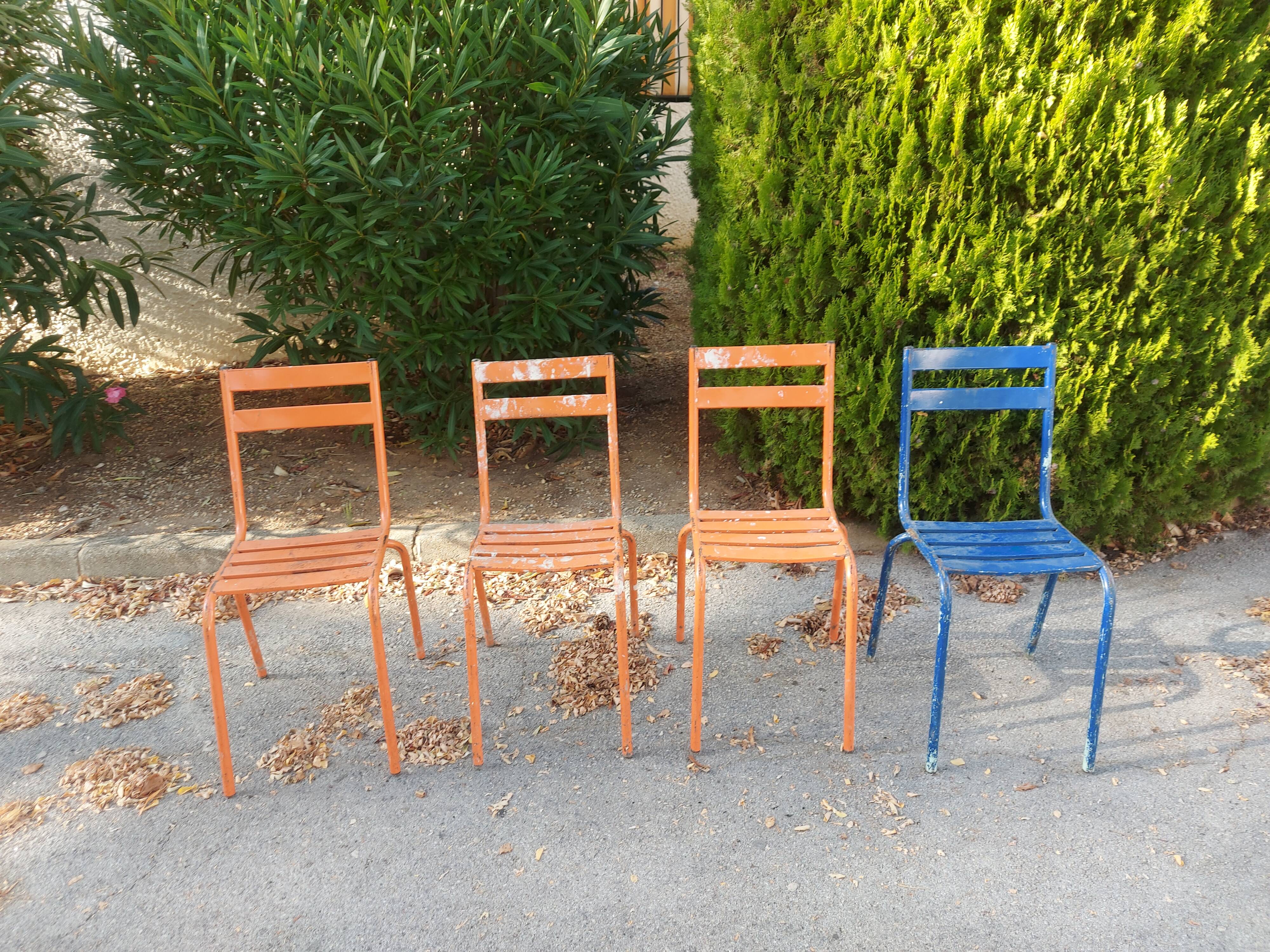 Set of 4 chairs tivoli chairs by Francisco Segarra in metal