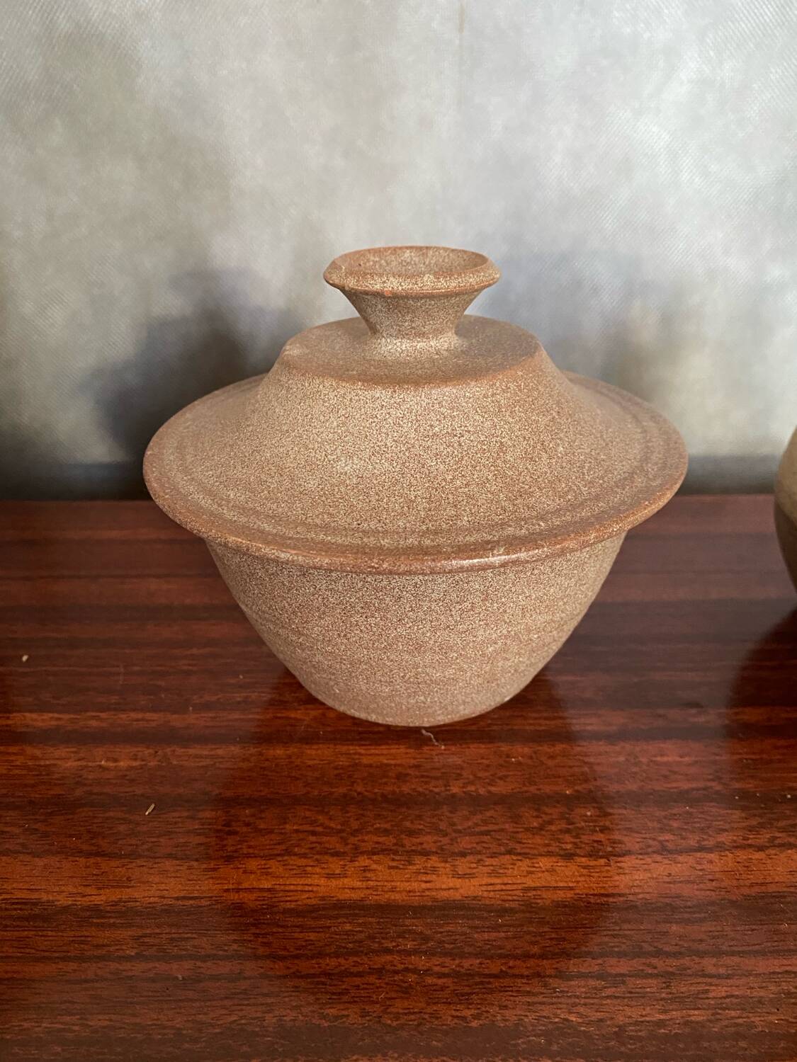 Lot old tea coffee service vallauris style ceramic beige 9p vintage #b843