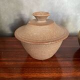 Lot old tea coffee service vallauris style ceramic beige 9p vintage #b843