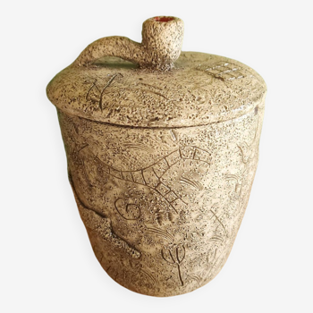 Vallauris ceramic pot with rock decoration, f.griay